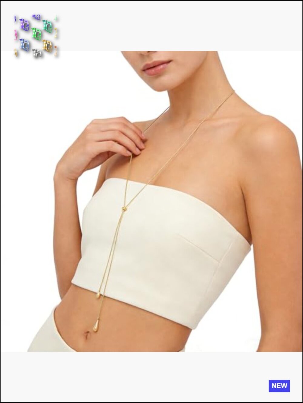 Dainty Lariat Necklace Adjustable Gold Long Y Drop Chain Minimalist Jewelry - Picture 3 of 7